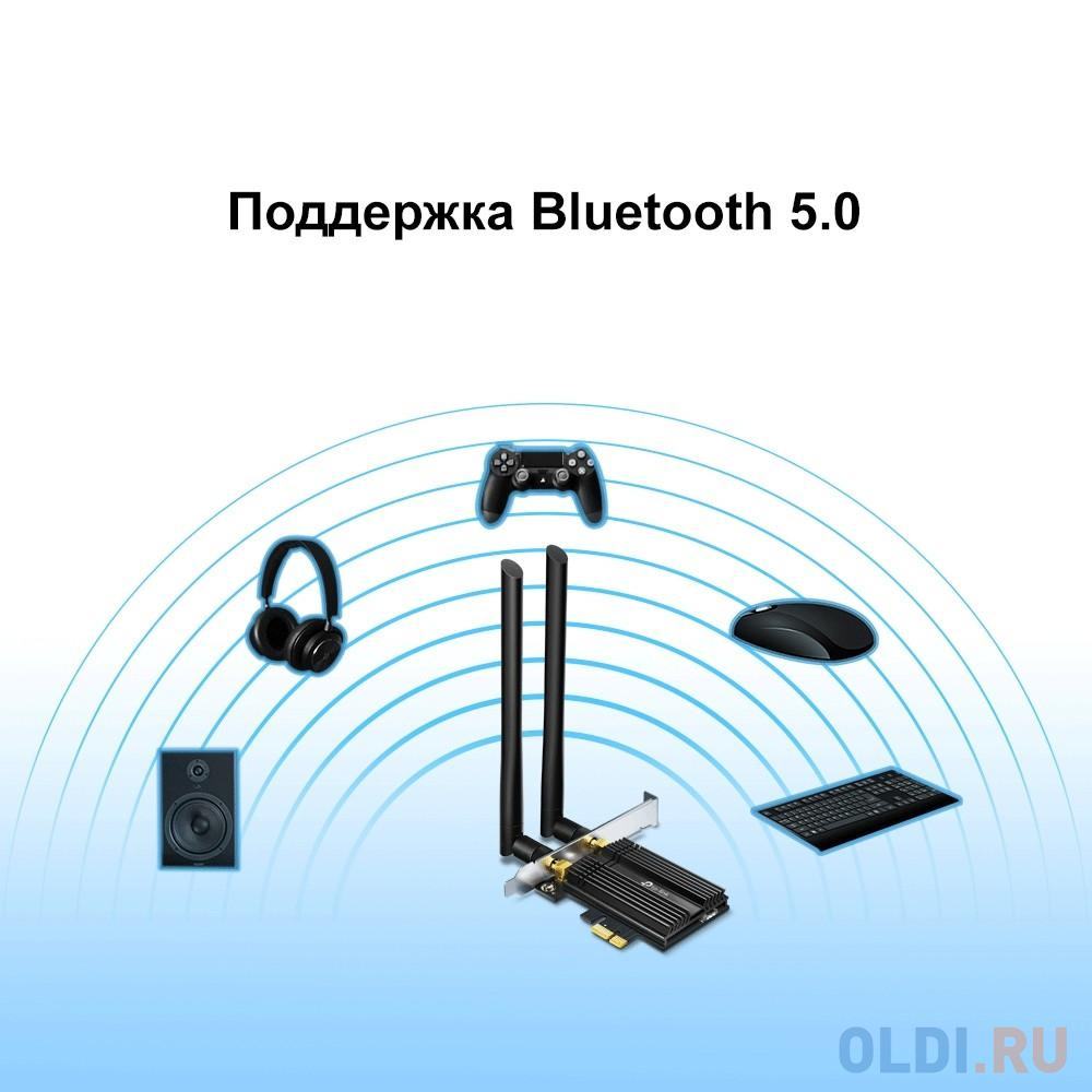 Сетевой адаптер Wi-Fi 6+ Bluetooth 5.0 TP-Link Archer TX50E AX3000 черный