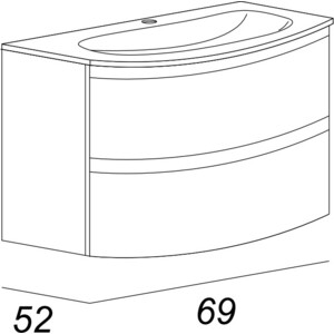 Тумба под раковину Cezares Vague 69 Rovere sbiancato (54847)