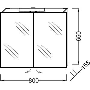 Зеркальный шкаф Jacob Delafon Presquile 80х65 см (EB928-J5)