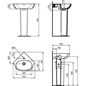 Пьедестал Ideal Standard Tesi (T352101)