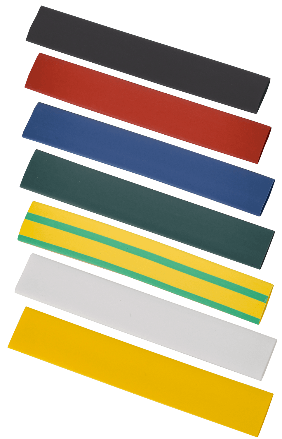 Набор термоусаживаемых трубок ТУТ IEK ТТУ нг-LS, 12 мм/6 мм, 2:1, 21 шт. x 10 см, белый/желто-зеленый/желтый/зеленый/красный/синий/черный (UDR10-012-006-021-S)