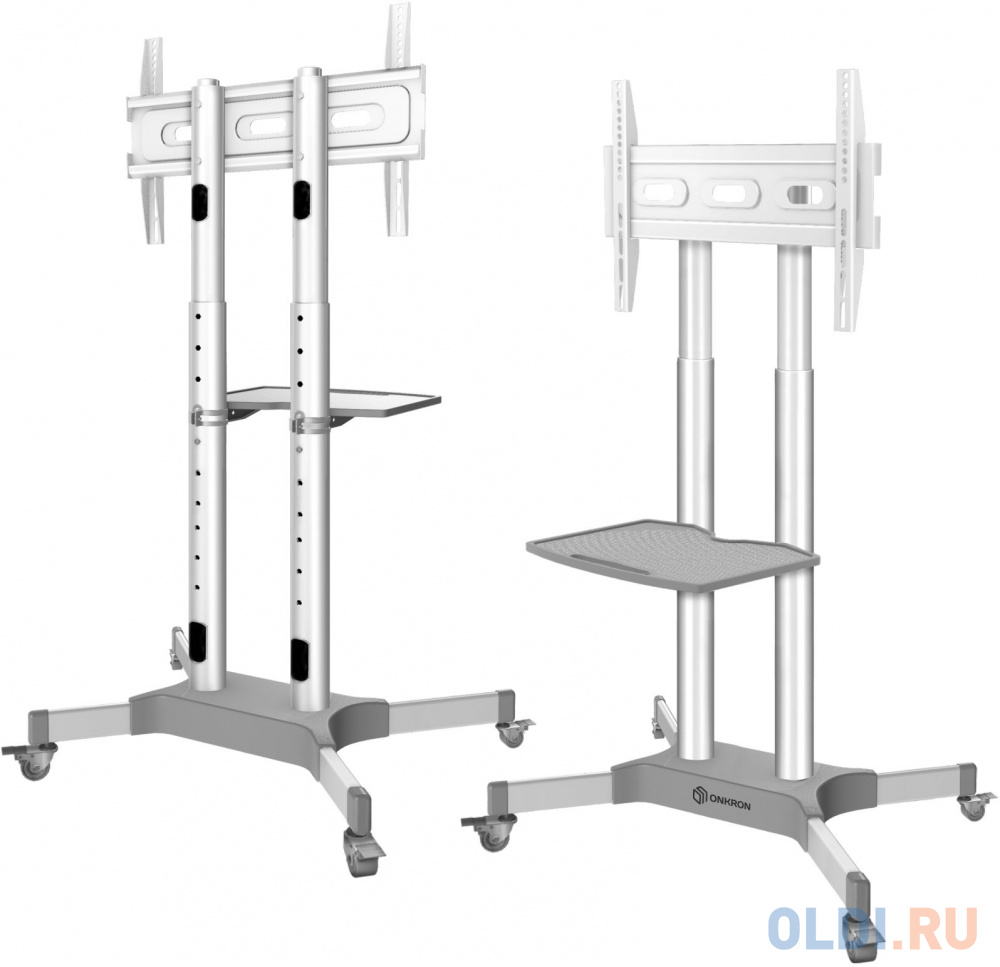 Мобильная стойка ONKRON на 1 ТВ/ 40-65" от 200х200 до 400х600 наклон 0? поворот 0? макс нагр 45,5кг Высота 1200-1500мм, кабель-канал, регулировка