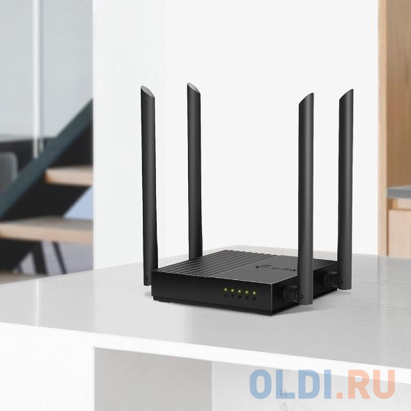 Wi-Fi роутер TP-LINK ARCHER C64 802.11abgnac 1167Mbps 2.4 ГГц 5 ГГц 4xLAN черный