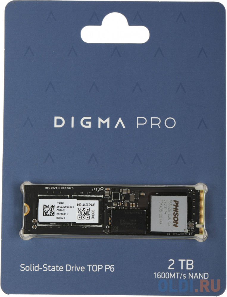 Накопитель SSD Digma PCIe 5.0 x4 2TB DGPST5002TP6T6 Pro Top P6 M.2 2280