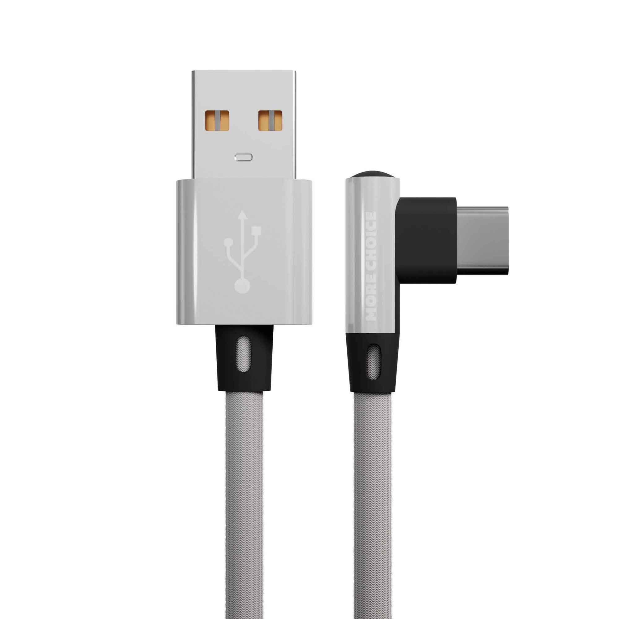 Дата-кабель More choice K27a White USB 2.1A для Type-C нейлон 1м