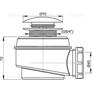 Сифон для душевого поддона AlcaPlast D50 Click-clack (A465-50)