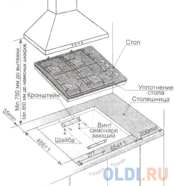 Газовая варочная поверхность SG SVN 2230-01 K83 14851001 GEFEST в Москвe