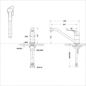 Смеситель для кухни Bravat Fit (F7135188CP-RUS)