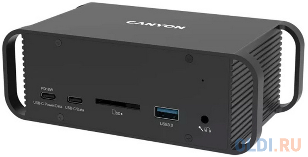 Концентратор USB Type-C Canyon Multiport Docking Station RJ-45 USB 2.0 USB 3.0 SD/SDHC 2 х USB Type-C 3.5мм miniJack 2 x HDMI черный