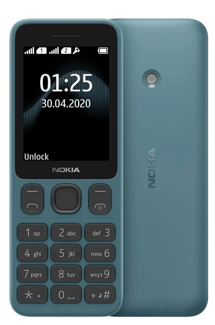 Мобильный телефон Nokia 125 TA-1253 Dual Sim, 2.4" 320x240 TN, 2-Sim, 1020 мА⋅ч, micro-USB, синий (16GMNL01A01)