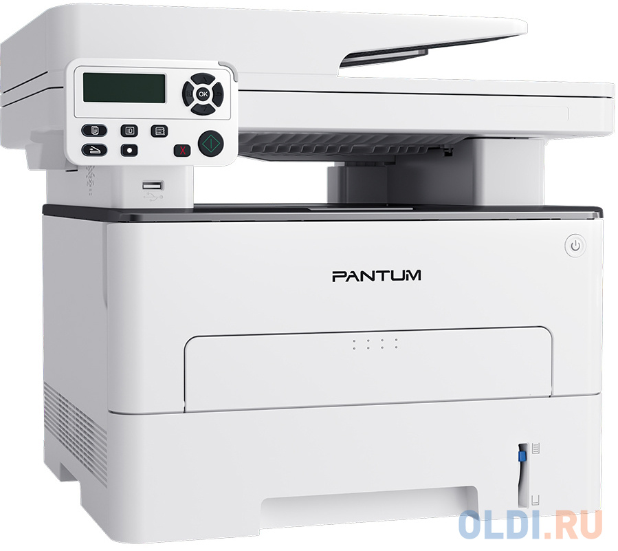 Pantum M7108DN, P/C/S, Mono laser, A4, 33 ppm, 1200x1200 dpi, 256 MB RAM, PCL/PS, Duplex, ADF50, paper tray 250 pages, USB, LAN, start. cartridge 6000