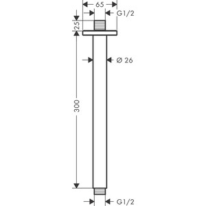 Кронштейн для верхнего душа Hansgrohe Vernis Shape 30 см хром (26407000)