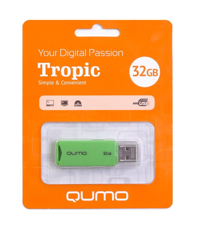 Флешка QUMO USB 2.0 32GB Tropic Green QM32GUD-TRP-Green