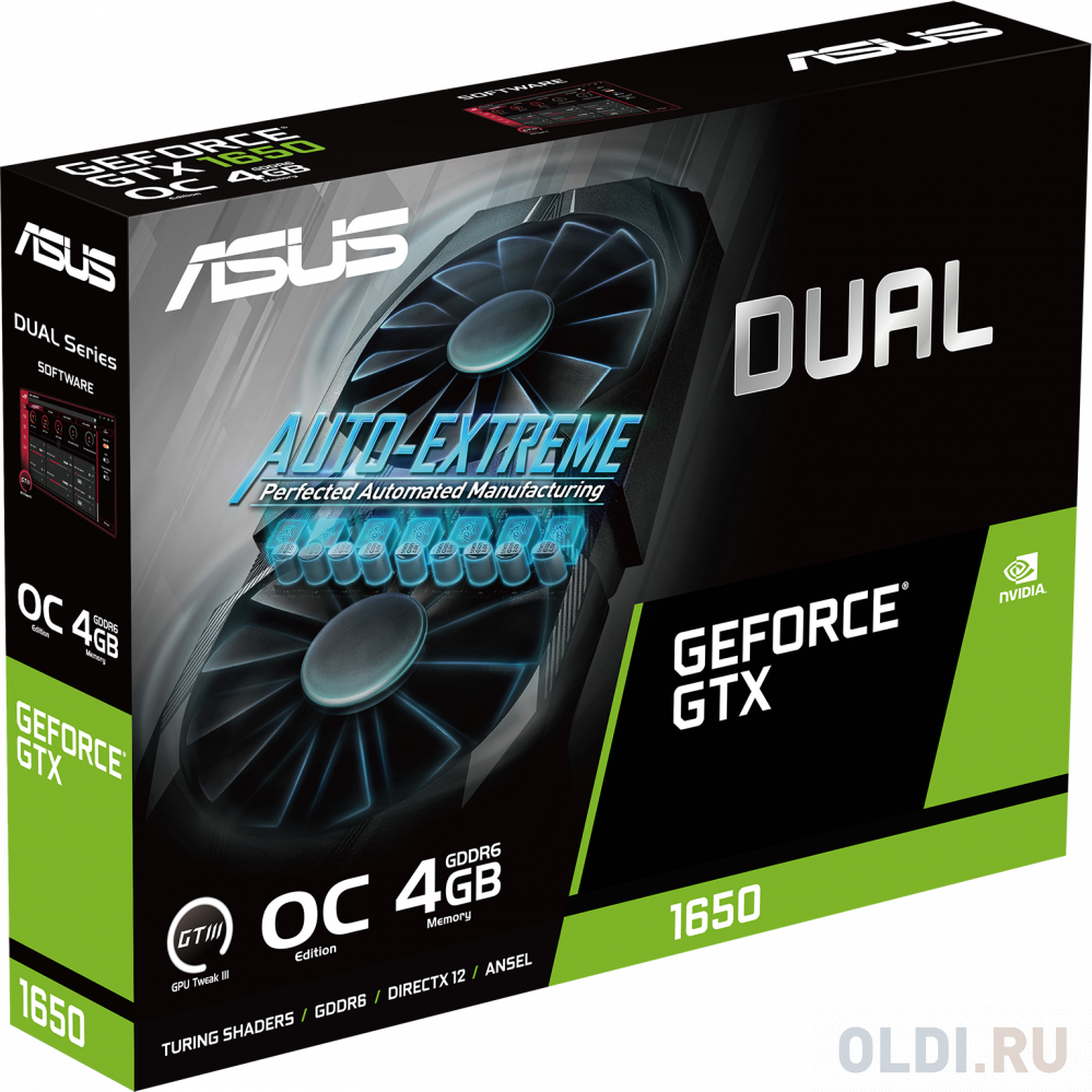 ASUS DUAL-GTX1650-4GD6-P-V2//GTX1650 DVI HDMI DP 4G D6; 90YV0GX9-M0NA00