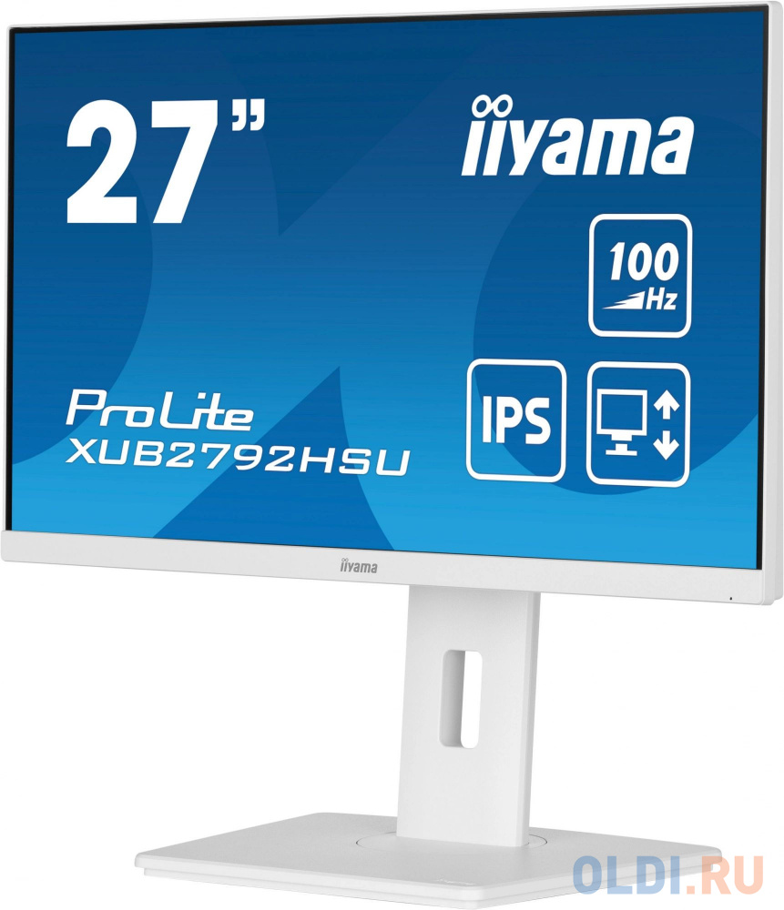 LCD Iiyama 27'' XUB2792HSU-W6 белый {IPS 1920х1080 100Hz 0.4ms 250cd 178/178 1300:1  HDMI2.0 DisplayPort1.2 4xUSB3.2 2x2W HAS Pivot} в Москвe