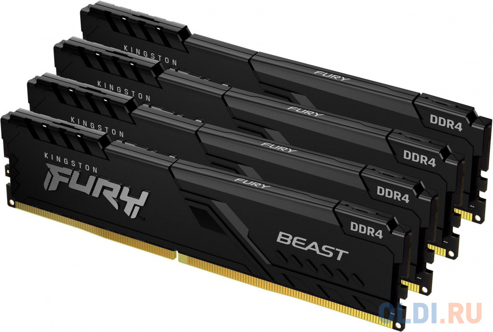 Kingston 128GB 2666MHz DDR4 CL16 DIMM (Kit of 4) FURY Beast Black