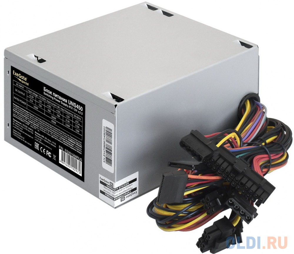 Блок питания 450W ExeGate UNS450 (ATX, 12cm fan, 24pin, 4+4pin, PCI-E, 3xSATA, 2xIDE)