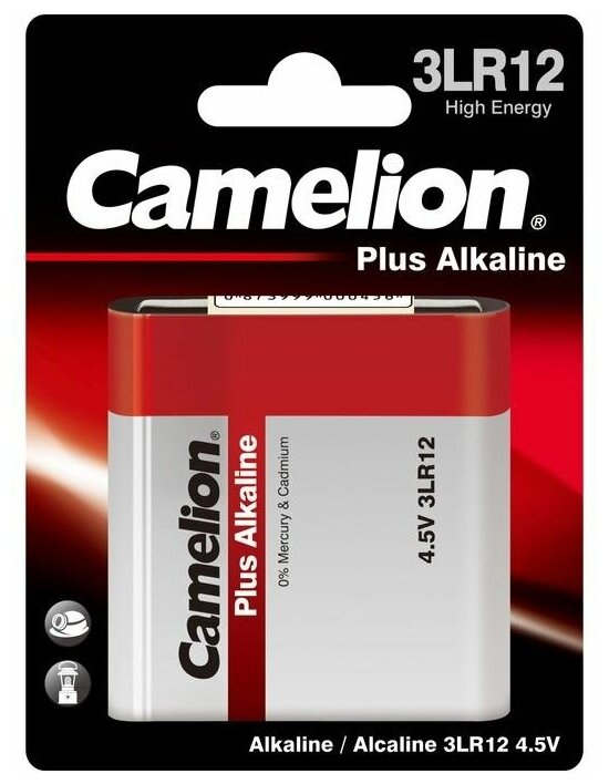 Батарея Camelion Plus Alkaline, 3LR12, 4.5V, 1шт. (3LR12-BP1)