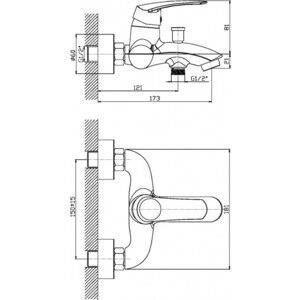 Смеситель для ванны Orange Alfi бронза (M18-100br)