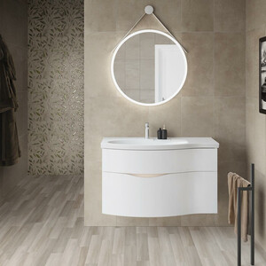 Тумба с раковиной Kerama Marazzi Riva 100 левая, белая (RV.100Lh\WHT.M, RV.wb.100Lh) в Москвe