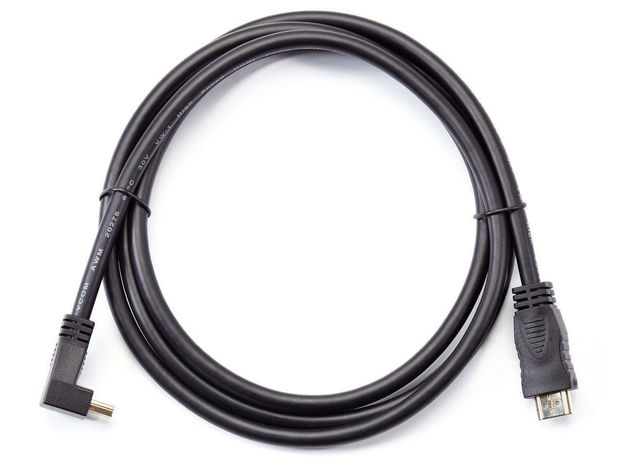 Кабель VCOM HDMI - HDMI V2.0 1.8м CG523-1.8M, угловой