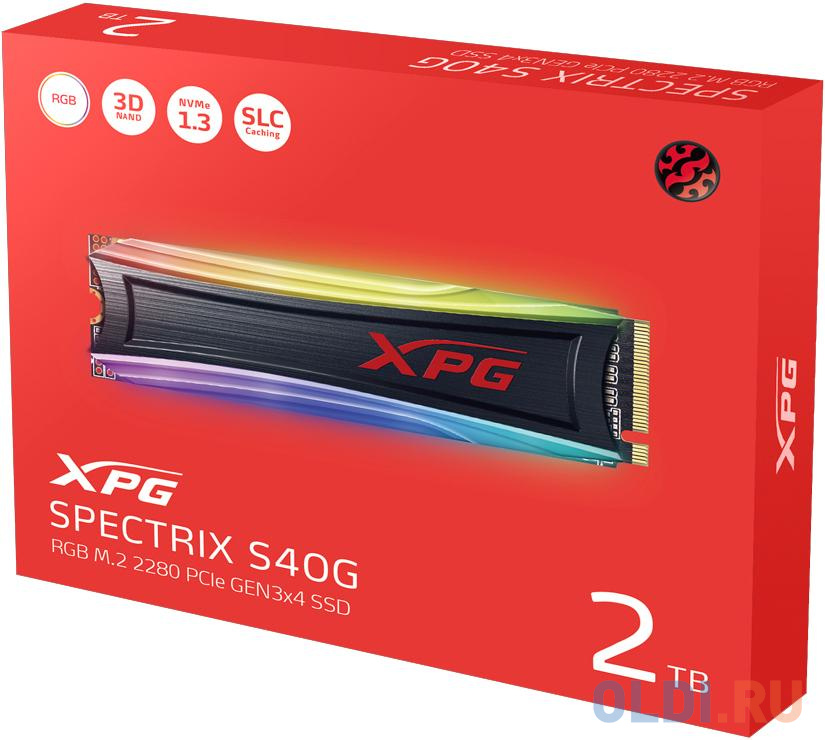 SSD накопитель A-Data XPG SPECTRIX S40G RGB 2 Tb PCI-E 3.0 x4