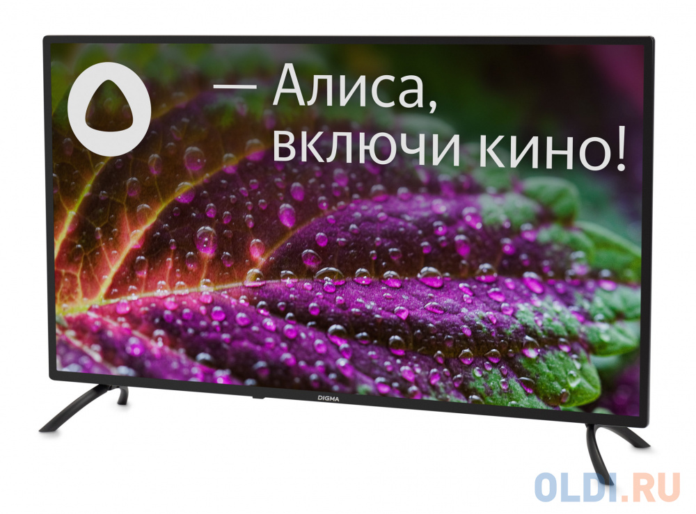 Телевизор LED Digma 40" DM-LED40SBB31 Яндекс.ТВ черный/черный FULL HD 60Hz DVB-T DVB-T2 DVB-C DVB-S DVB-S2 USB WiFi Smart TV