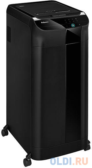 Шредер Fellowes AutoMax 600M черный (секр.P-5)/фрагменты/600лист./83лтр./скрепки/скобы/пл.карты