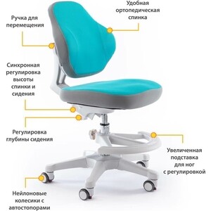 Кресло детское ErgoKids GT Y-405 KBL ortopedic обивка голубая однотонная в Москвe