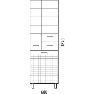 Шкаф-пенал Corozo Денвер 60 Z1 с корзиной (SP-00000535) в Москвe