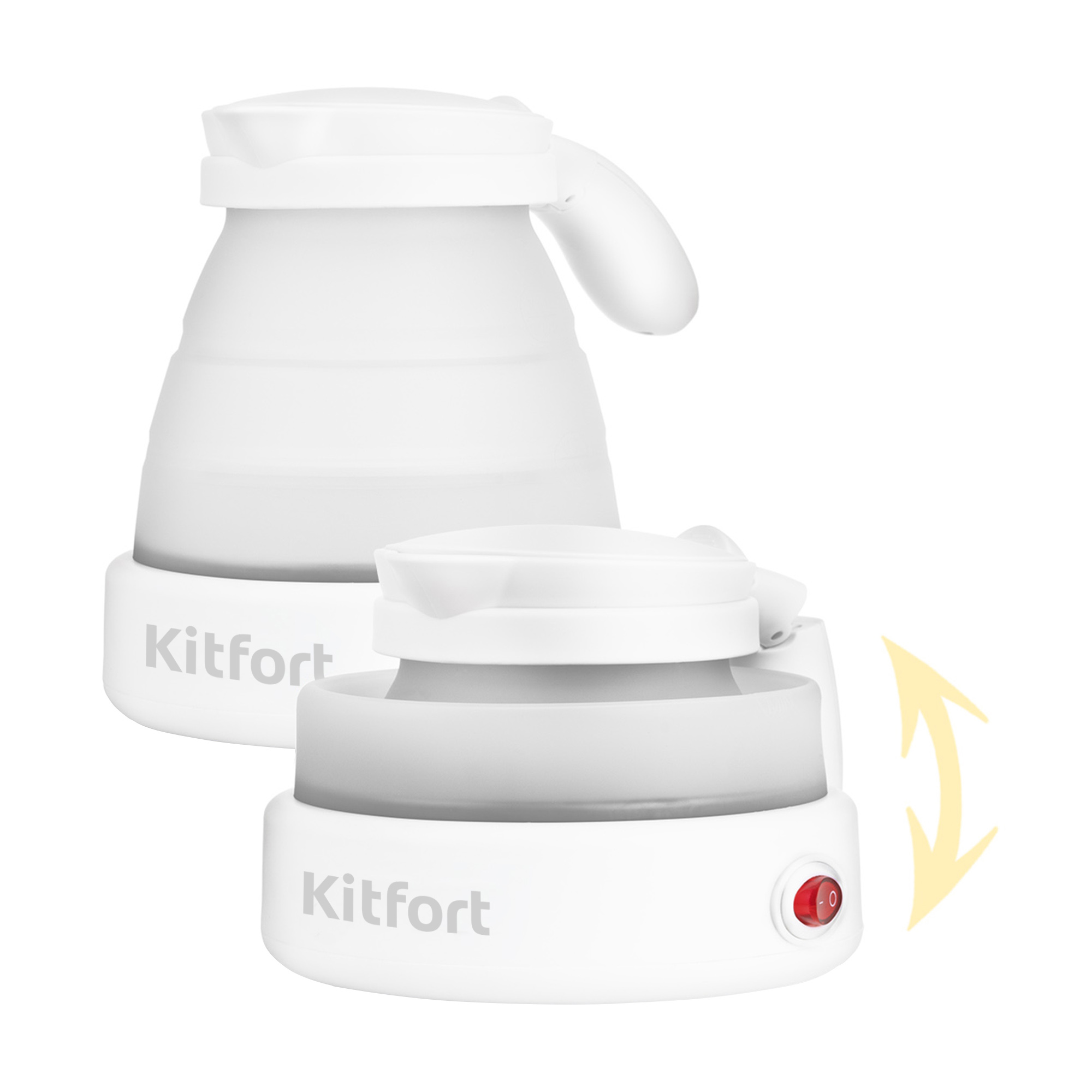 Чайник Kitfort KT-667-1 0.6л. 1150Вт, закрытая спираль, силикон, пластик, белый