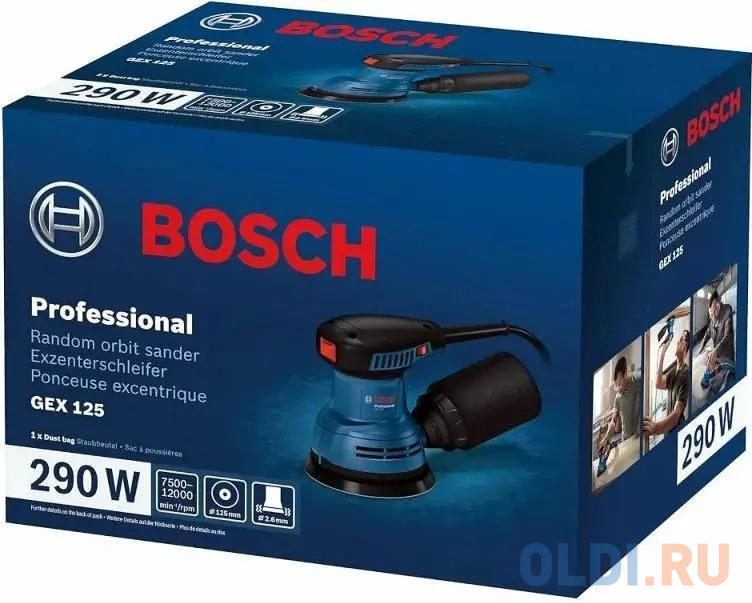 Эксцентриковая шлифмашина Bosch GEX 125 290Вт D125мм (06013A8020)