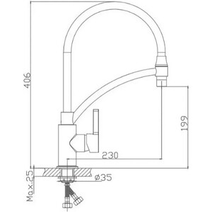 Смеситель для кухни Haiba HB643-3 гибкий излив, хром/серый (HB73643-3)