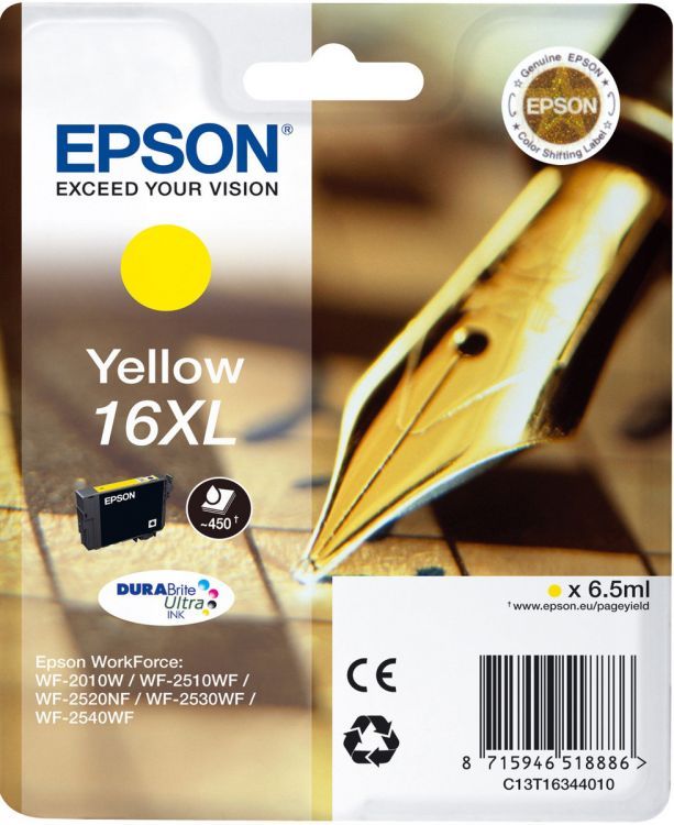 Картридж струйный Epson 16XL (C13T16344010) желтый