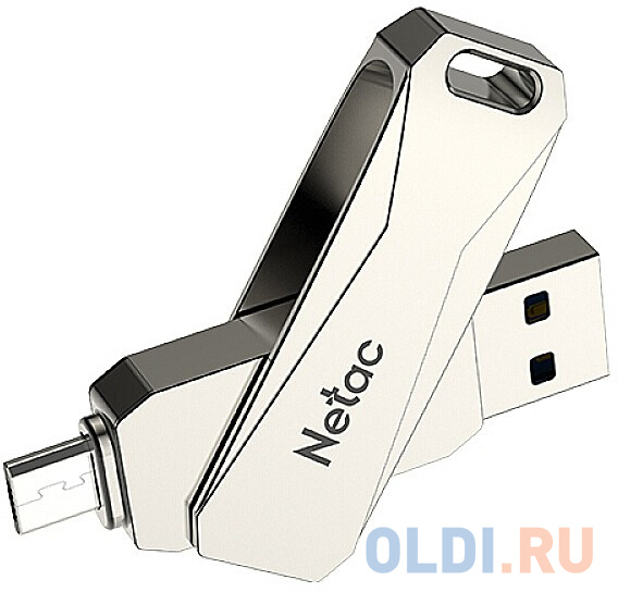 Флеш Диск Netac U381 16Gb <NT03U381B-016G-30PN>, USB3.0+microUSB, металлическая