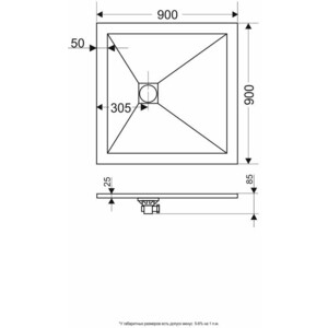 Душевой поддон Grossman Strong 90х90 графит (GR-S29090Q)