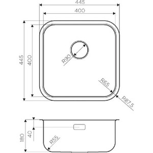 Кухонная мойка Omoikiri Omi 44-U/IF IN Quadro нержавеющая сталь (4993494)