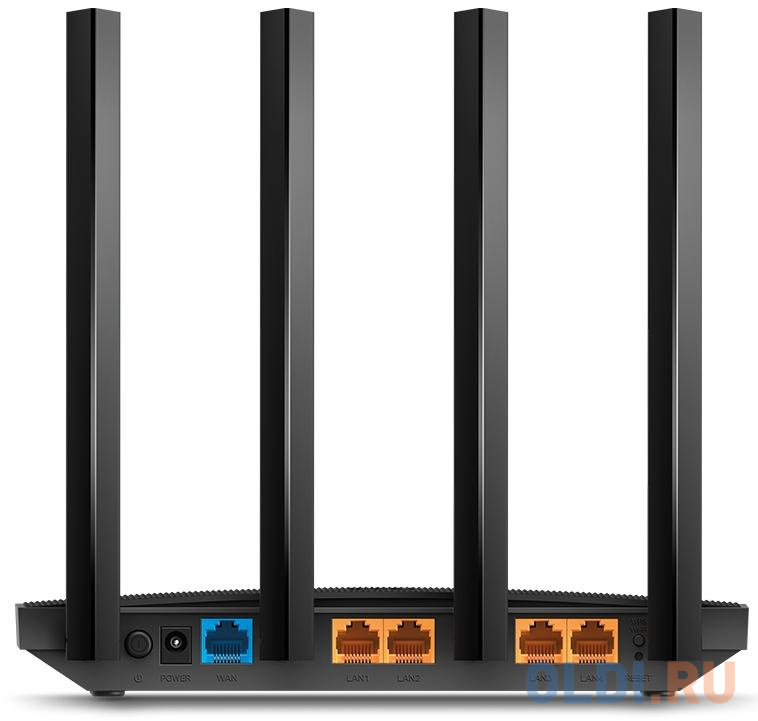 Wi-Fi роутер TP-LINK ARCHER C6U 802.11abgnac 1167Mbps 2.4 ГГц 5 ГГц 4xLAN черный