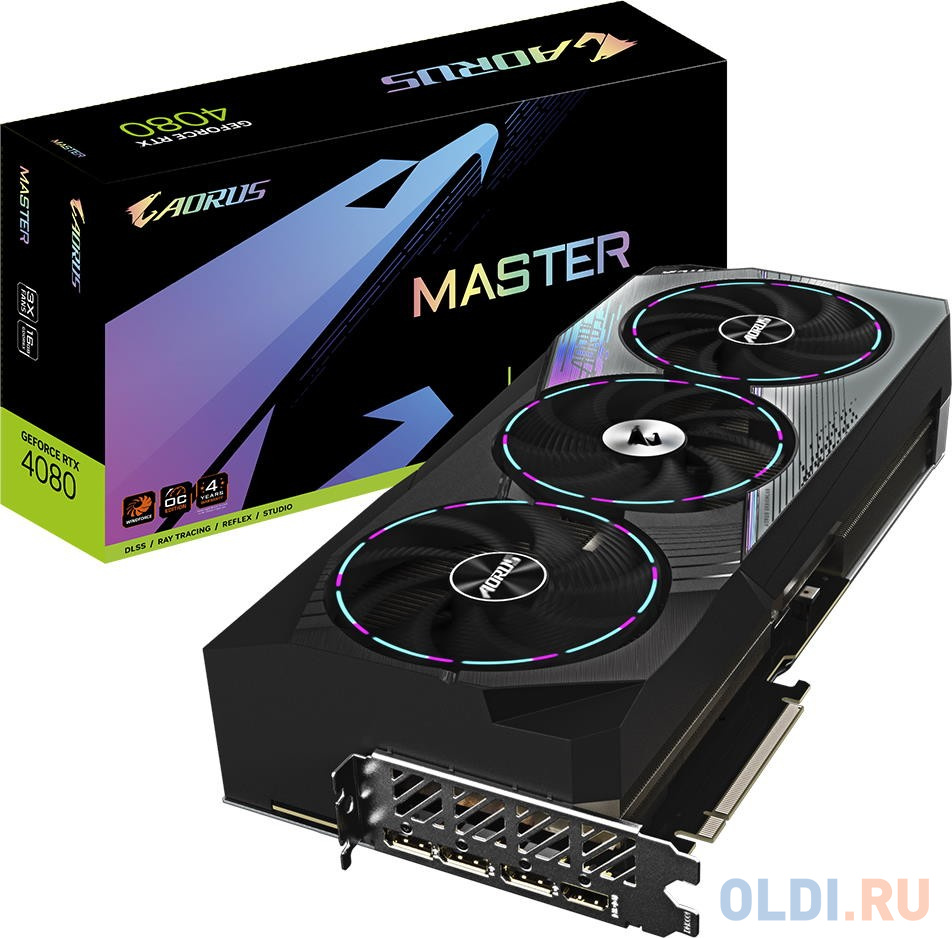 Видеокарта GigaByte nVidia GeForce RTX 4080 AORUS MASTER 16384Mb GV-N4080AORUS M-16GD в Москвe