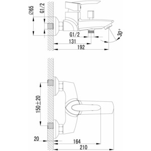 Смеситель на борт ванны Lemark Mars (LM3502C, LM8556CR)