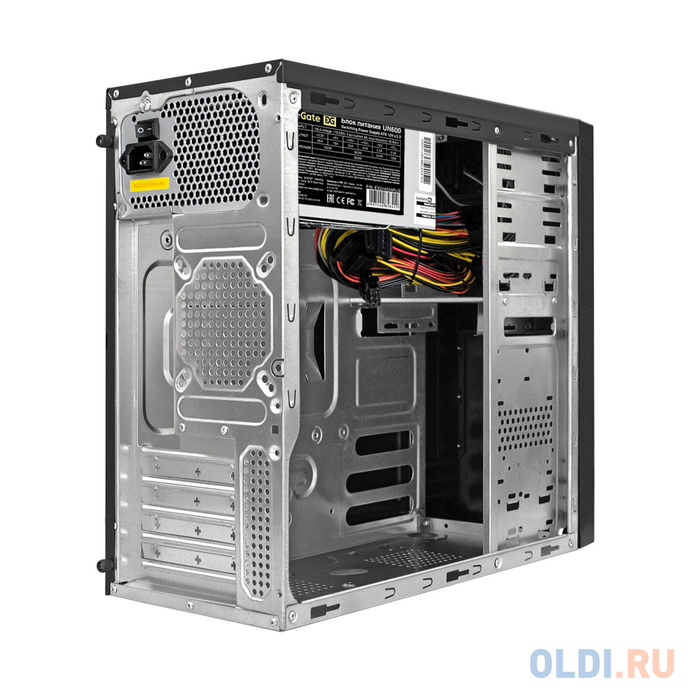 Корпус Minitower ExeGate MA-372UX-UN600 (mATX, БП UN600 с вент. 12см, 2*USB+2*USB3.0, аудио, черный)