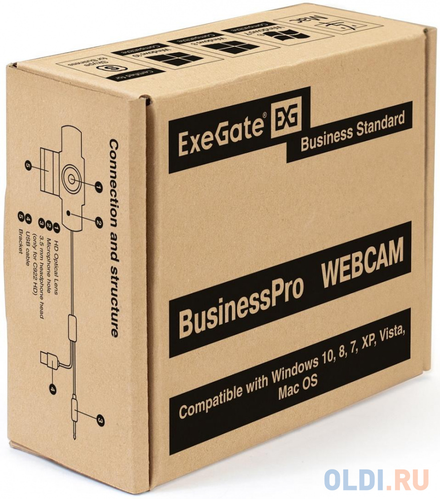 Exegate EX287242RUS  Веб-камера ExeGate BusinessPro C922 FullHD Tripod, USB, 1920х1080, микр.с шумоподавл, универс.крепл.[EX287242RUS]