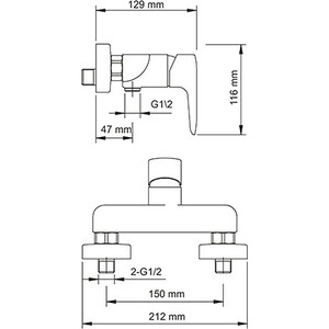 Смеситель для душа Wasserkraft Vils хром (5602)