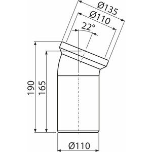 Отвод для унитаза AlcaPlast 22° (A90-22)