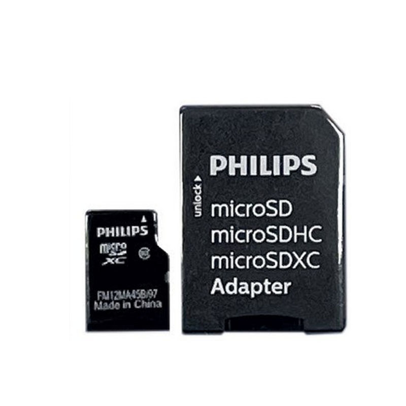 Карта памяти 128Gb - Philips Micro Secure Digital XC Class 10 FM12MA45B/97 с переходником под SD