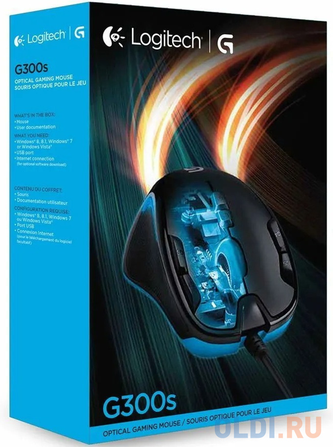 Мышь проводная Logitech G300s чёрный USB