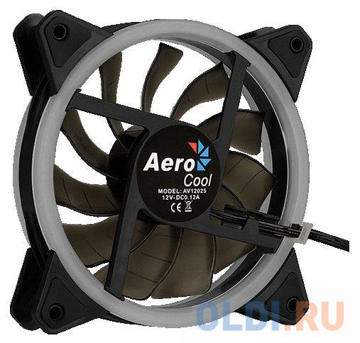 Вентилятор Aerocool REV RGB , 120x120x25мм, 16,8 млн. цветов, RGB подсветка в виде двойного кольца, 3-Pin, 1200 об/мин, 41,3 CFM, 15,1 дБА в Москвe