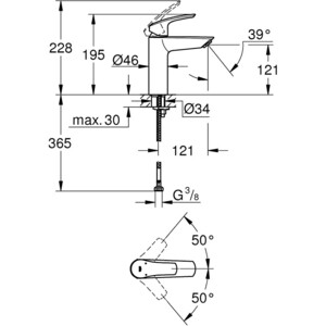 Смеситель для раковины Grohe Eurosmart хром (23324003) в Москвe