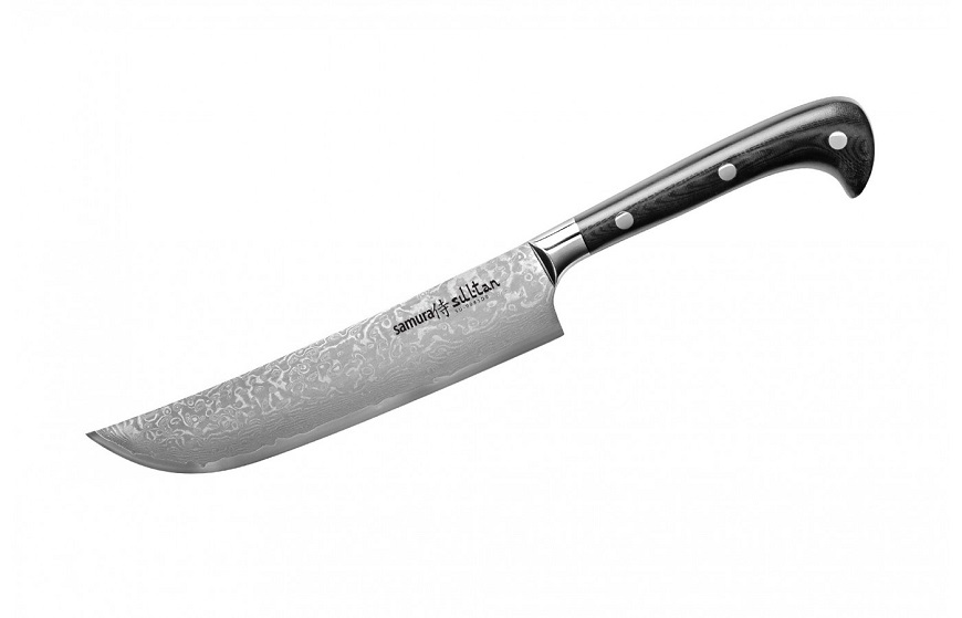 Нож Samura Sultan Шеф, 16,4 см, G-10, дамаск 67 слоев, с больст.