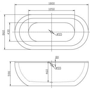 Акриловая ванна BelBagno 170x79 слив-перелив, золото (BB13-1700-ORO) в Москвe